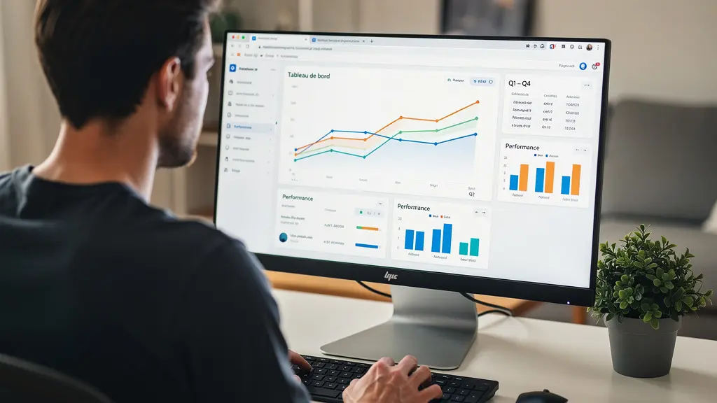 Consultation de données comparatives de crédit immobilier sur écran d'ordinateur